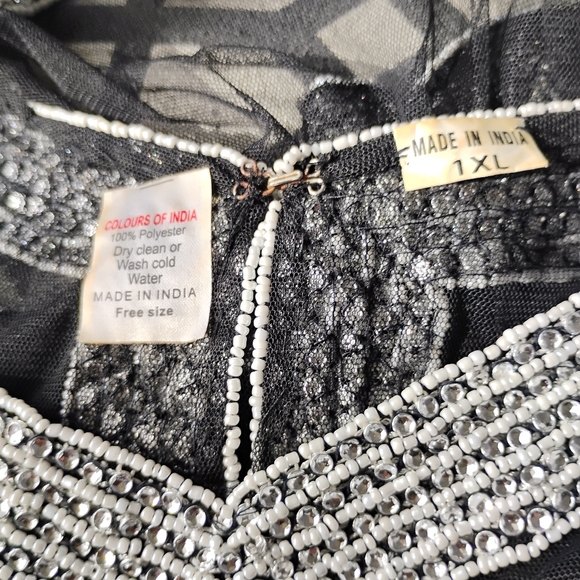 Black sheer embellished blouse - Picture 2 of 3